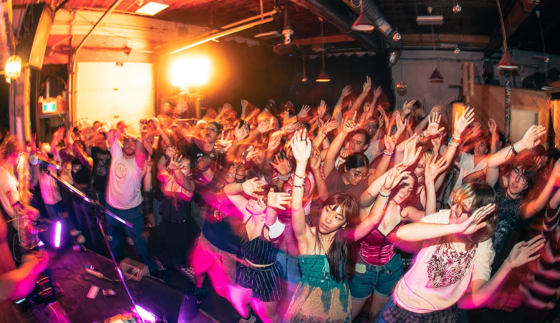 Live show performance celebrating with the crowd